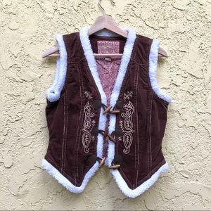 Corduroy Embroidered Vest